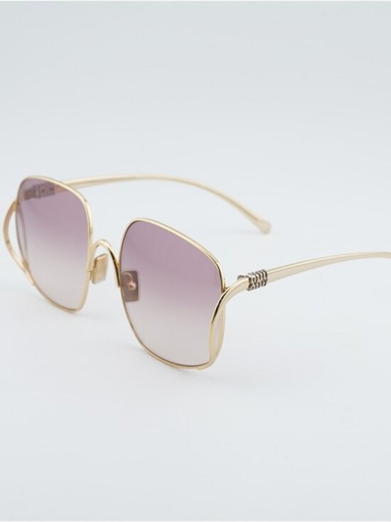 Miu Miu MUA57S 5AK40S Sunglasses Gold Square Frame, Pink Gradient Lenses main image 7